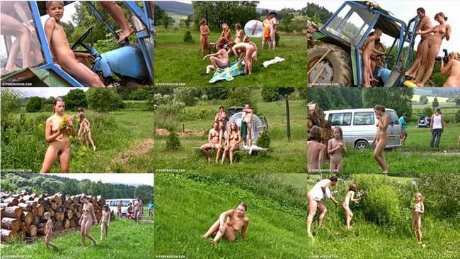 Naturism outdoor video studio Purenudism - Grassy outdoor fitness [Nudity collection]