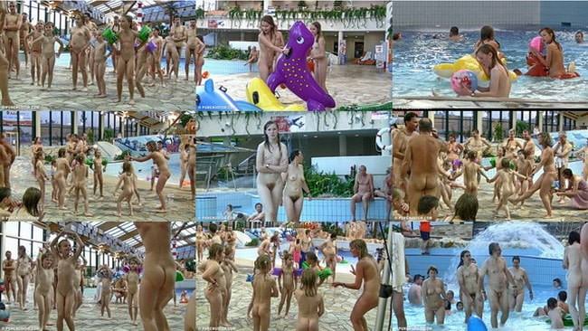 Nudists in the pool together again video [Nudity collection]