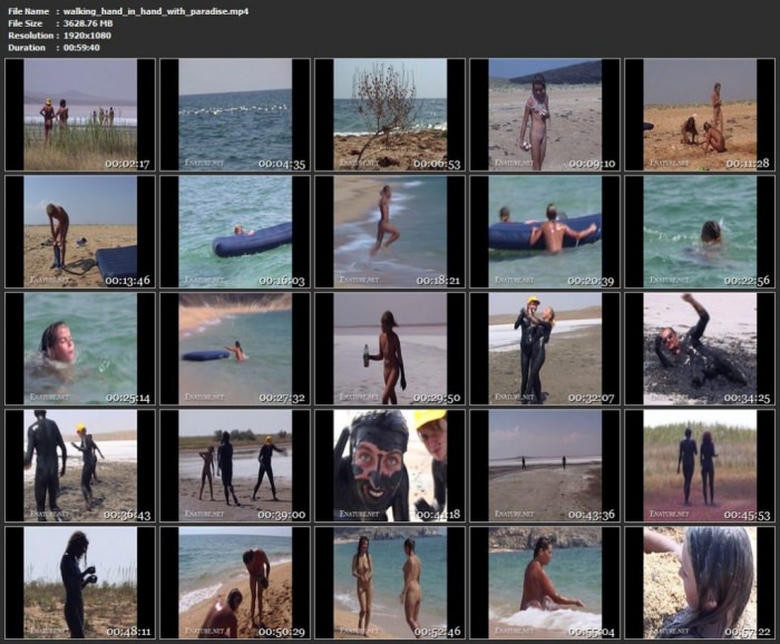 Walking hand in hand with paradise nudism video [Nudity collection]